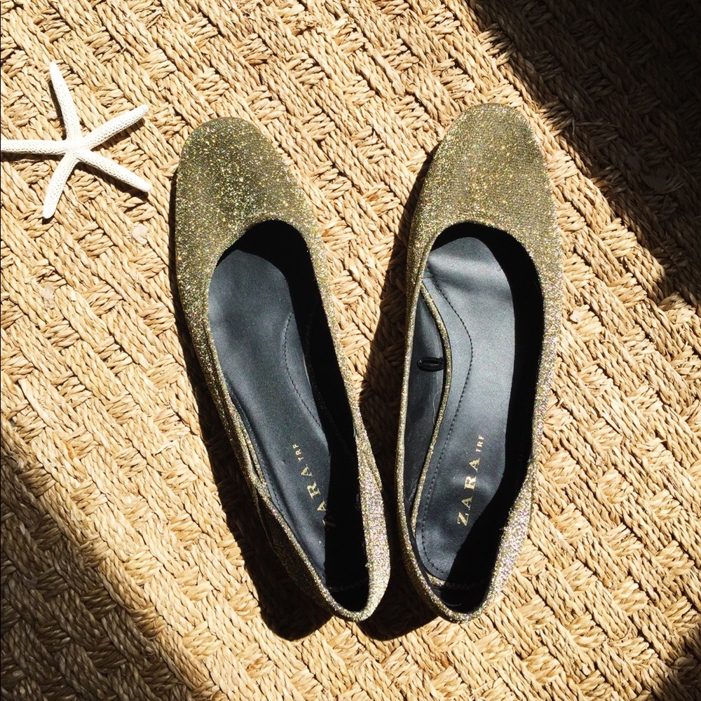 Zara gold shoes
